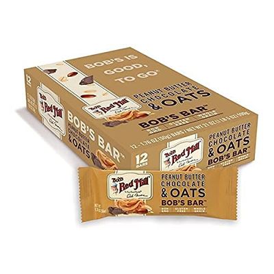 Bob&#39;s Red Mill Non-Gmo, Gluten Free, Whole Grain Bob&#39;s Better bar 1.76 Oz- 12 Barsper Box (12 Boxes) (Peanut Butter &amp; Chocolate &amp; Oats), 253.44 Oz