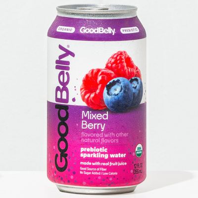 GoodBelly Organic Prebiotic Sparkling Water | Mixed Berry | Zero Added Sugar | Low Calorie | Supports Gut Health | 12 pack