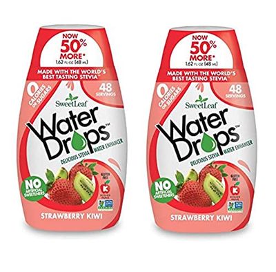 SweetLeaf Water Drops - Strawberry Kiwi Water Enhancer, Sugar Free Sweet Leaf Stevia Water Flavoring Drops, 1.62 Oz Ea (Pack of 2)
