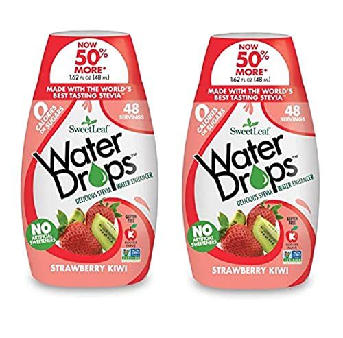 SweetLeaf Water Drops - Strawberry Kiwi Water Enhancer, Sugar Free Sweet Leaf Stevia Water Flavoring Drops, 1.62 Oz Ea (Pack of 2)