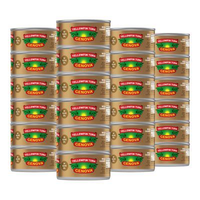 Genova Premium Yellowfin Tuna in Olive Oil, 3 Ounce Cans (Pack of 24), Wild Caught Canned Tuna, Solid Light