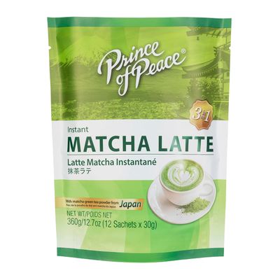 Prince of Peace 3 in 1 Matcha Latte - Instant Beverage - 12 Sachets - Easy to Brew - Authentic Japanese Matcha Powder - Natural Ingredients - Natural Antioxidants - Authentic, Rich Taste
