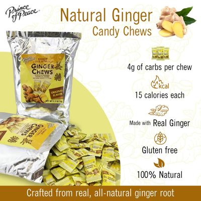 Prince of Peace 100% Natural Ginger Candy (Chews), 2.2lb/1kg