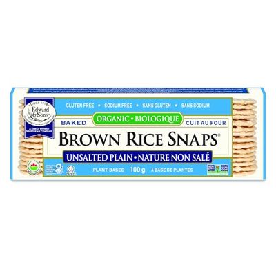 Edward &amp; Son&#39;s Organic Unsalted Plain Brown Rice Snaps - Oven Baked, Whole Grain, Gluten Free, No Added Oils, Non-GMO Project Verified, USDA Organic - 3.5 Oz (Pack of 12)
