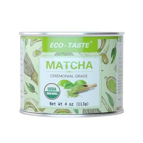 Organic Matcha Green Tea Powder-4oz(113g) Tin, 100% Natural &amp; Pure, Ceremonial Grade, No Additives or Fillers, NO GMO