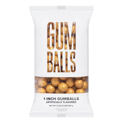 Candy Envy - Shimmer Gold 1 Gumballs - 2lb Bag - NEW &amp; IMPROVED FLAVOR - Approximately 113 Gumballs Per Bag - North American Made &amp; Kosher Certified
