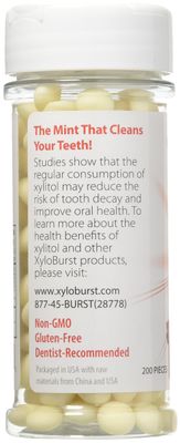 XyloBurst - Xylitol Mints | Sugar Free Breath Mints for Oral Health | Gluten Free, Vegan, Keto Friendly | Aspartame Free Mints | Cinnamon | 200 Count Jar