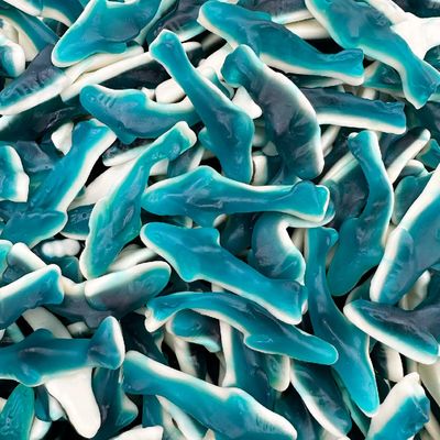 Blue Sharks Gummy Candy | 2-Pound Bag | Blue Raspberry Flavor