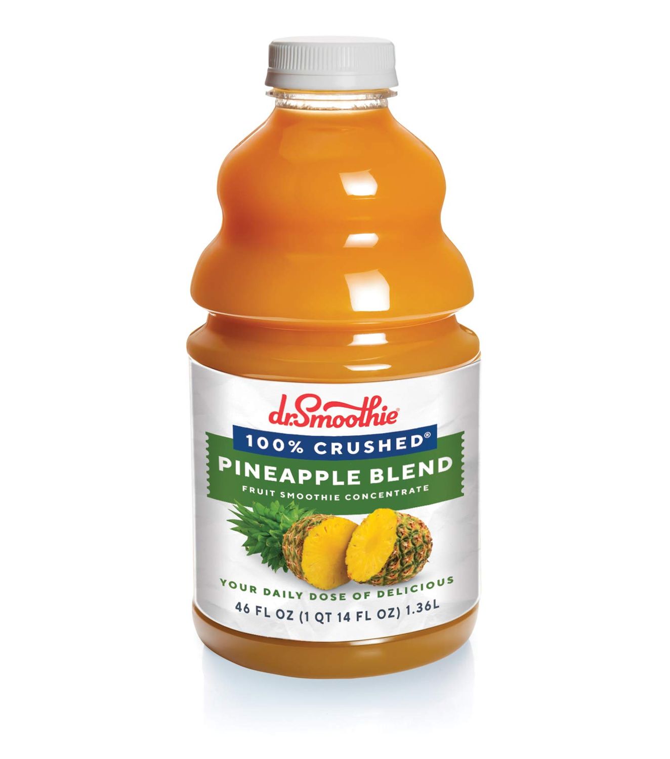 Dr. Smoothie 100% Crushed Pineapple Blend Smoothie Concentrate| Vegan, No Artificial Flavors, Gluten-Free, No HFCS, Tropical Sweetness, Vitamin C Loaded | 46 Fl Oz