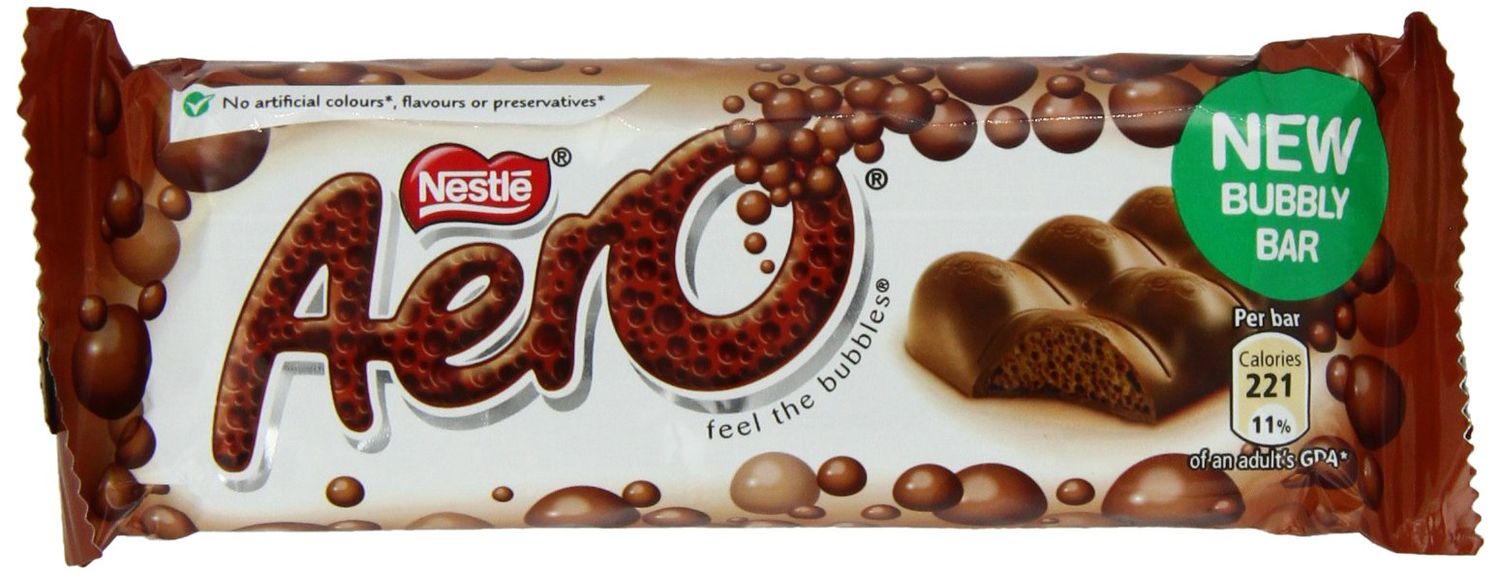 Nestle Aero Milk Chocolate Bar, (27 g) 1.4 Ounce (Pack of 12)
