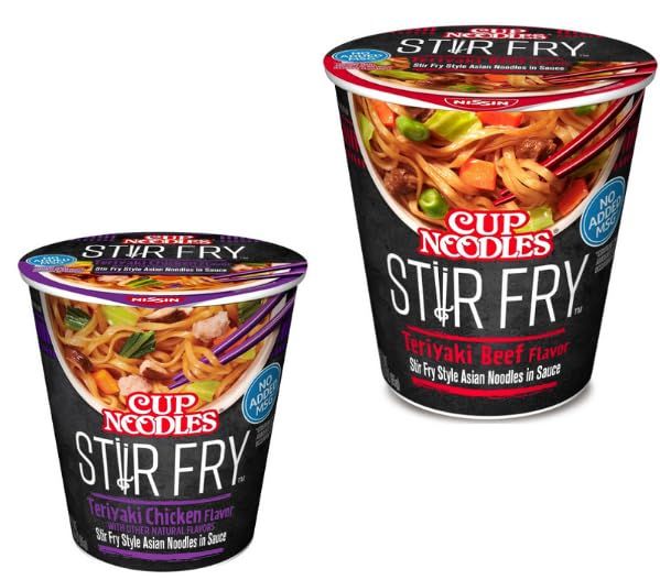 Cup Noodles Stir Fry Noodles in Sauce + King Combo QR code (Teryiaki Chicken and Teriyiaki Beef (1 ea.))