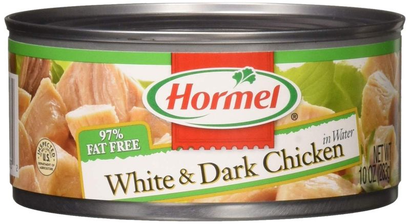 Hormel White &amp; Dark Chicken in Water 95% Fat Free, 10 Ounce, Pack of 12