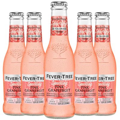 Fever Tree Sparkling Pink Grapefruit Soda - Premium Quality Mixer and Soda - Refreshing Beverage for Cocktails &amp; Mocktails 200ml Bottle