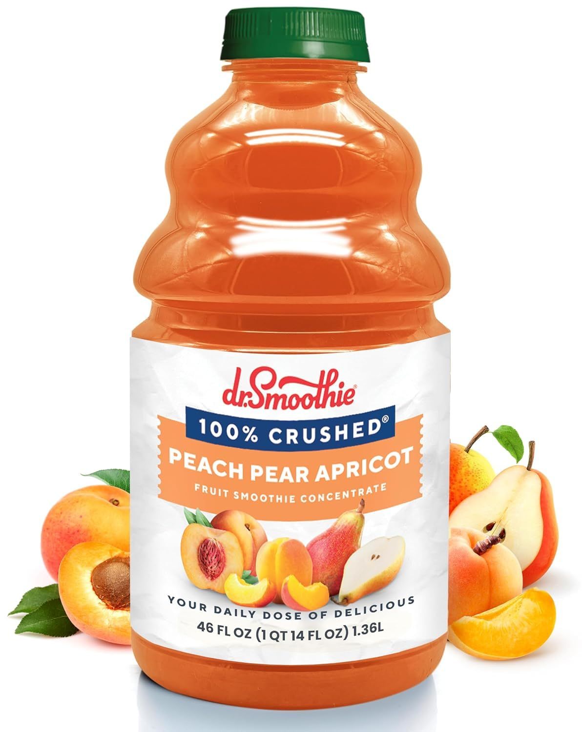Dr. Smoothie 100% Crushed Peach Pear Apricot, 46 Fl Oz (Pack of 1)