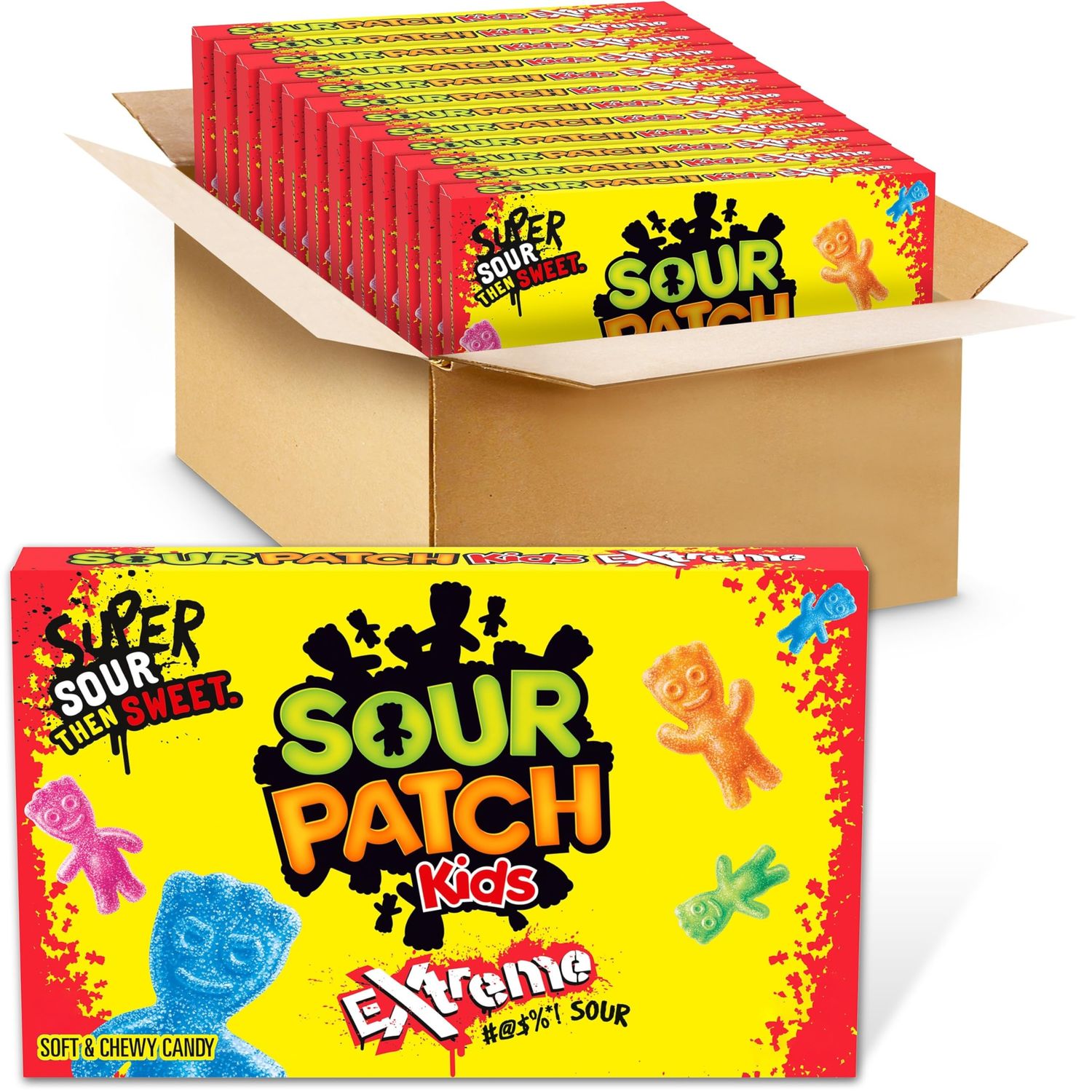 SOUR PATCH KIDS Extreme Sour Soft &amp; Chewy Candy, 12 - 3.5 Ounce Boxes (Pack of 12)