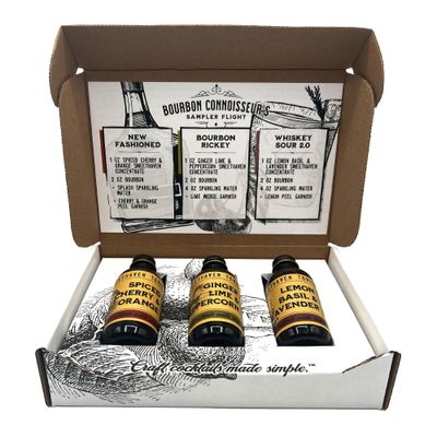 Sweet Haven Tonics Bourbon Connoisseur Cocktail Mixers 3-Pack Sampler, Handcrafted Mix, All Natural, Fresh Ingredients, Craft Cocktails Made Simple, Zero Preservatives, Mocktail Mixers