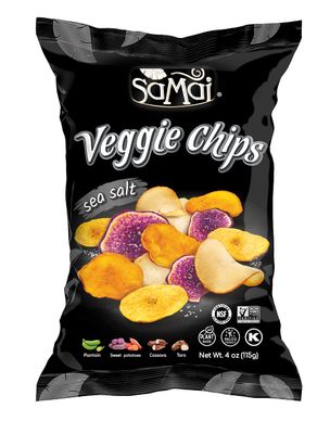 SAMAI Pacific Sea Salt Veggie Chips 4oz (Pack of 8) - Gluten Free, All Natural, NON-GMO and Kosher