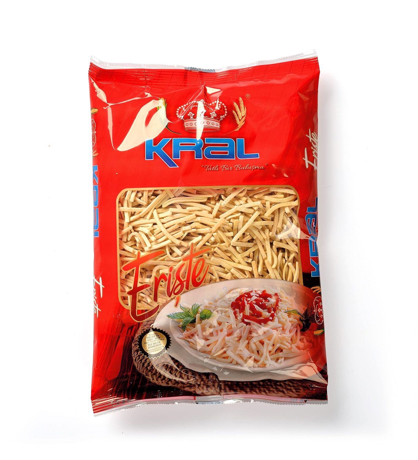 Kral Eriste (Noodle) Turkish Medium Egg Noodles, Easy, Practical, Delicious Turkish Pasta, Homemade Quality Old Fashioned Best Alternative for Kluski, Fettuccini, Tagliatelle, Ready for Cooking, 1.1lb