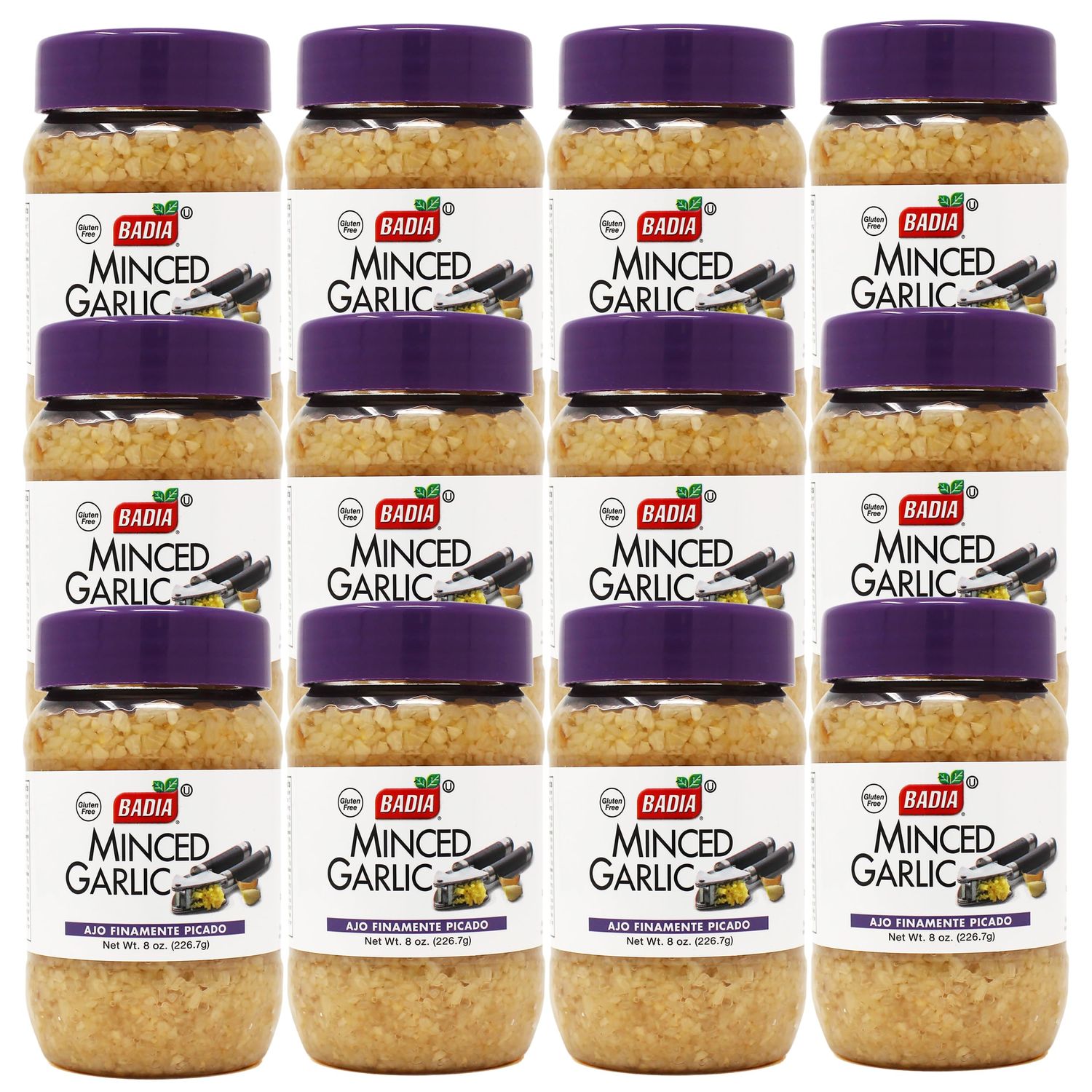 Badia Minced Garlic in Water, 8 Ounce (Pack of 12)