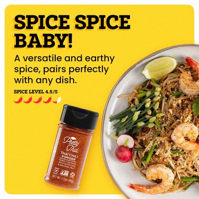 Pretty Thai Chili Powder - 1.7oz, Pack of 6 Spice Level 4.5 out of 5*