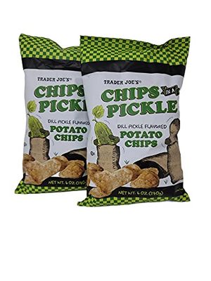 Trader Joe&#39;s Chips in a Pickle (Dill picle flavored potato chips-2 packs), 6 Ounce (Pack of 1)