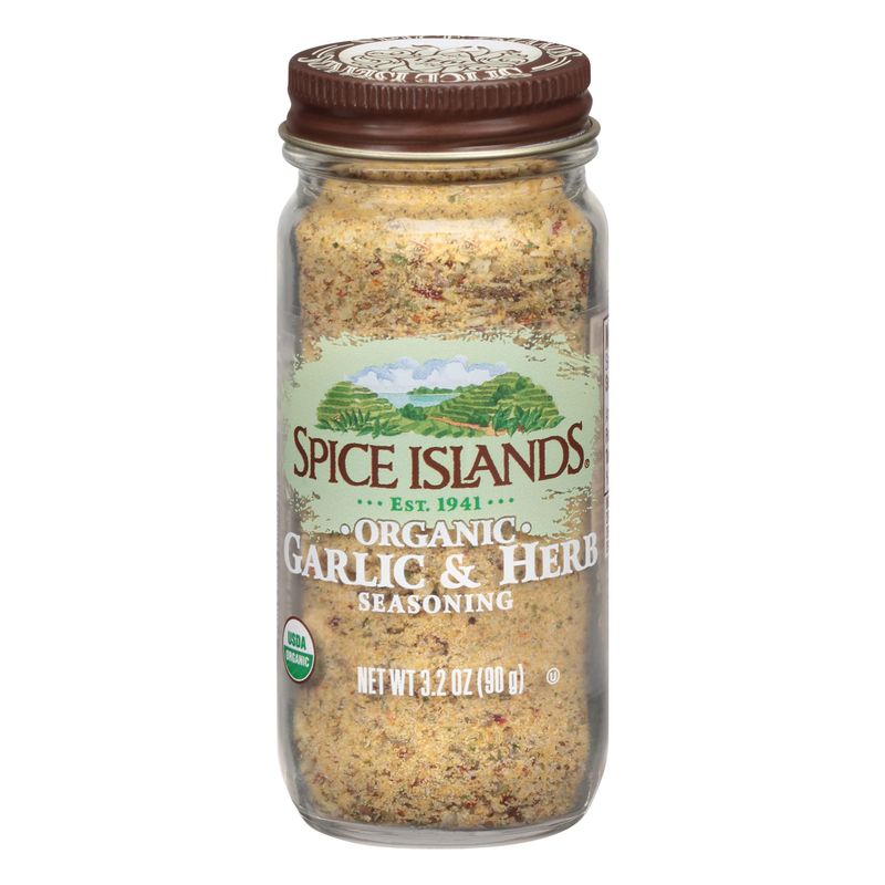 Spice Islands Organic Garlic &amp; Herb Seasoning, 3.2 Oz