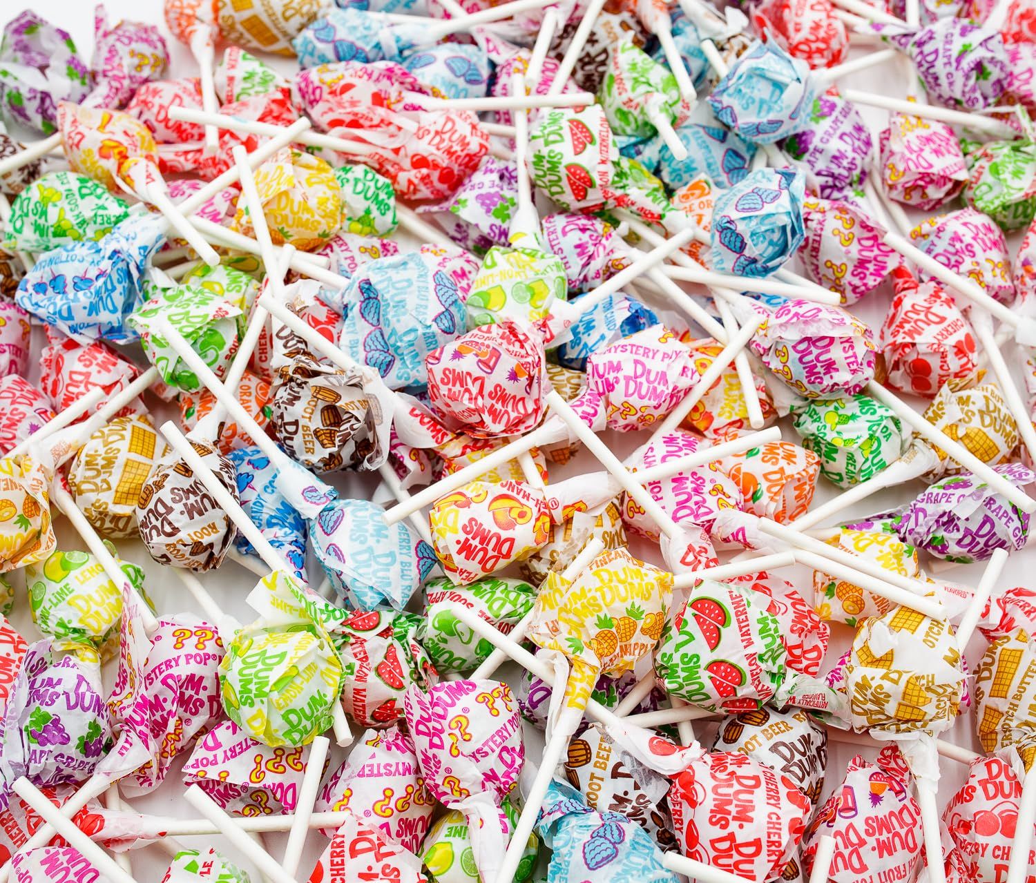DUM DUMS Original Mix Lollipops 1 lb - Bulk Bag, Suckers Hard Candy, Gluten Free Candies, Assorted Flavors, Individually Wrapped Pops (62 Pieces)