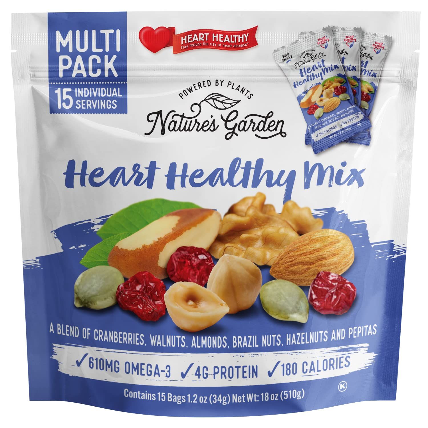 Nature&#39;s Garden Heart Healthy Mix Single Serve - 18 Ounce (1.2 Ounce x 15 count)