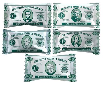 The Dreidel Company Money Buttermints, Mint Candies, After Dinner Mints, Butter Mint Candy, Fat-Free, Individually Wrapped (55 Pieces)