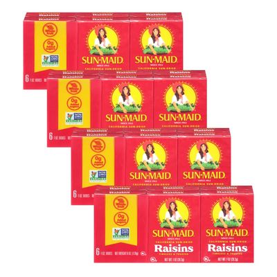 Sun Maid California Raisins (24 Boxes 6 x 4 packs)