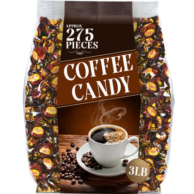 Coffee Candy - 3 Pounds Bulk - Coffee-flavored Hard Candies - Coffee-filled Candy Individually Wrapped - Big Bulk Coffee Candy Original