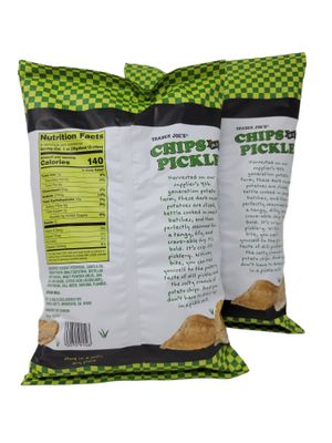 Trader Joe's Chips in a Pickle (Dill picle flavored potato chips-2 packs), 6 Ounce (Pack of 1)
