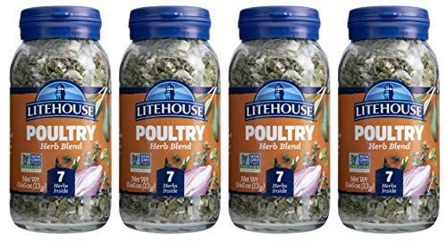 Litehouse Freeze Dried Poultry Herb Blend - Fresh Poultry Herb, Gluten Free, Keto Friendly, No Refrigeration, Organic Spice - 0.46 Ounce (Pack of 4)