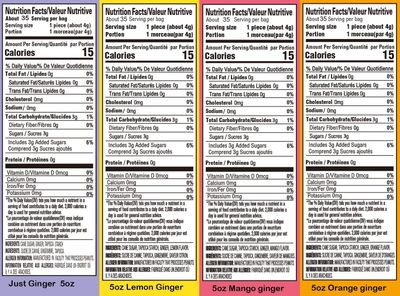 Gem Gem Ginger Candy Chewy Ginger Chews (Assorted Mix, 5.0oz, Pack of 4)
