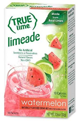 NEW FLAVOR: True Lime | WATERMELON AQUA FRESCA 10ct each box. True Lemon | True Citrus NON GMO and NO GLUTEN, 1.06 Ounce (Pack of 4)