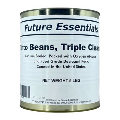 1 Can of Future Essentials Pinto Beans, Dried, # 10 Can, 5 lbs Net Weight