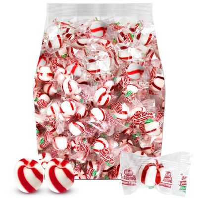 Soft Peppermint Balls, 2lb Soft Mints Bulk Individually Wrapped, Soft Peppermint Candy for Refreshing Flavor Perfect Soft Peppermint Puffs for Parties and Events