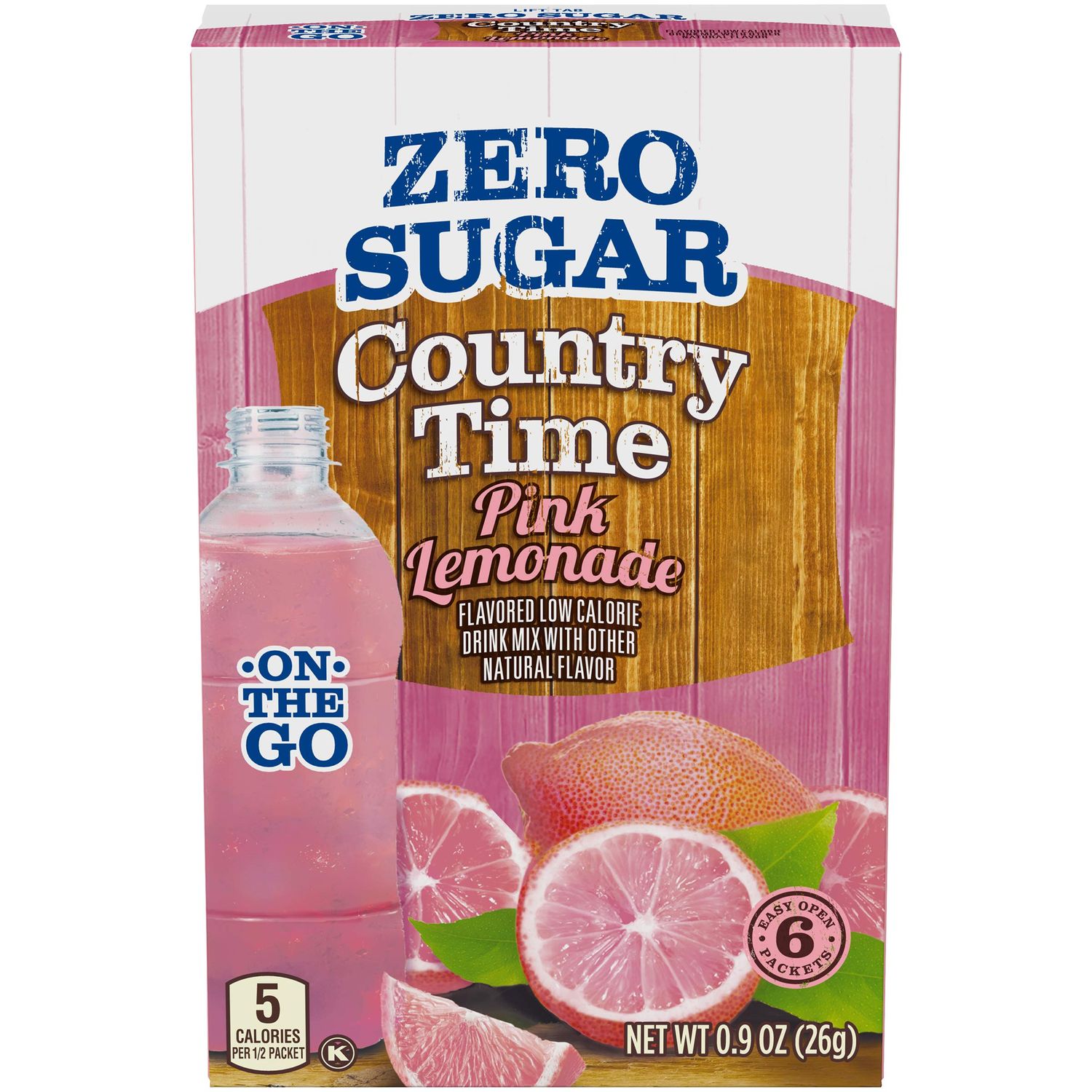 Country Time Sugar-Free Pink Lemonade Drink Mix (6 On-the-Go Packets)