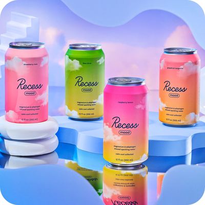 Recess Mood Magnesium &amp; Adaptogen Drink, Relaxation Beverage, 12 ounce (Variety Pack, 12 pack)