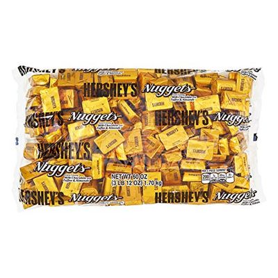 HERSHEY&#39;S Nuggests Extra Creamy Milk Chocolate Candy, Bag toffee, Toffee and Almonds, 60 Ounce