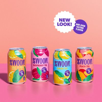 Swoon Sugar Free Iced Tea Classics Variety Pack - Zero Sugar Drinks in Lemon, Raspberry, Peach, Half &amp; Half Flavours - Low Carb, Paleo-Friendly, Gluten-Free Keto Iced Tea - 12 fl.oz (Pack of 12)