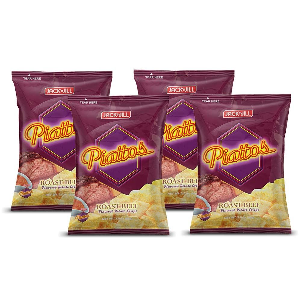 Jack'n Jill Piattos Flavored Potato Crisps 2.8 Oz Roast Beef Flavored (Pack of 4)