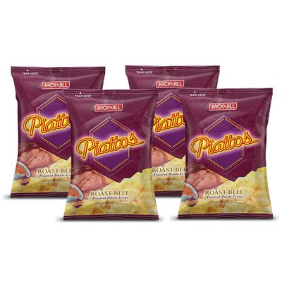 Jack'n Jill Piattos Flavored Potato Crisps 2.8 Oz Roast Beef Flavored (Pack of 4)