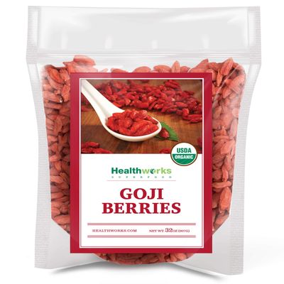 Healthworks Raw Goji Berries (32 Ounces / 2 Pound) | Certified Organic &amp; Sun-Dried | Keto, Vegan &amp; Non-GMO | Baking, Teas &amp; Smoothies | Antioxidant Superfood