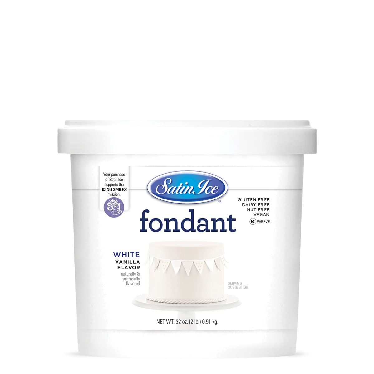 Satin Ice White Fondant, Vanilla, 2 Pounds