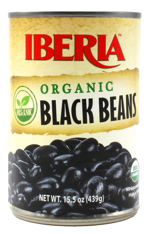 Iberia Organic Black Beans, 15.5 Ounce (Pack of 24)