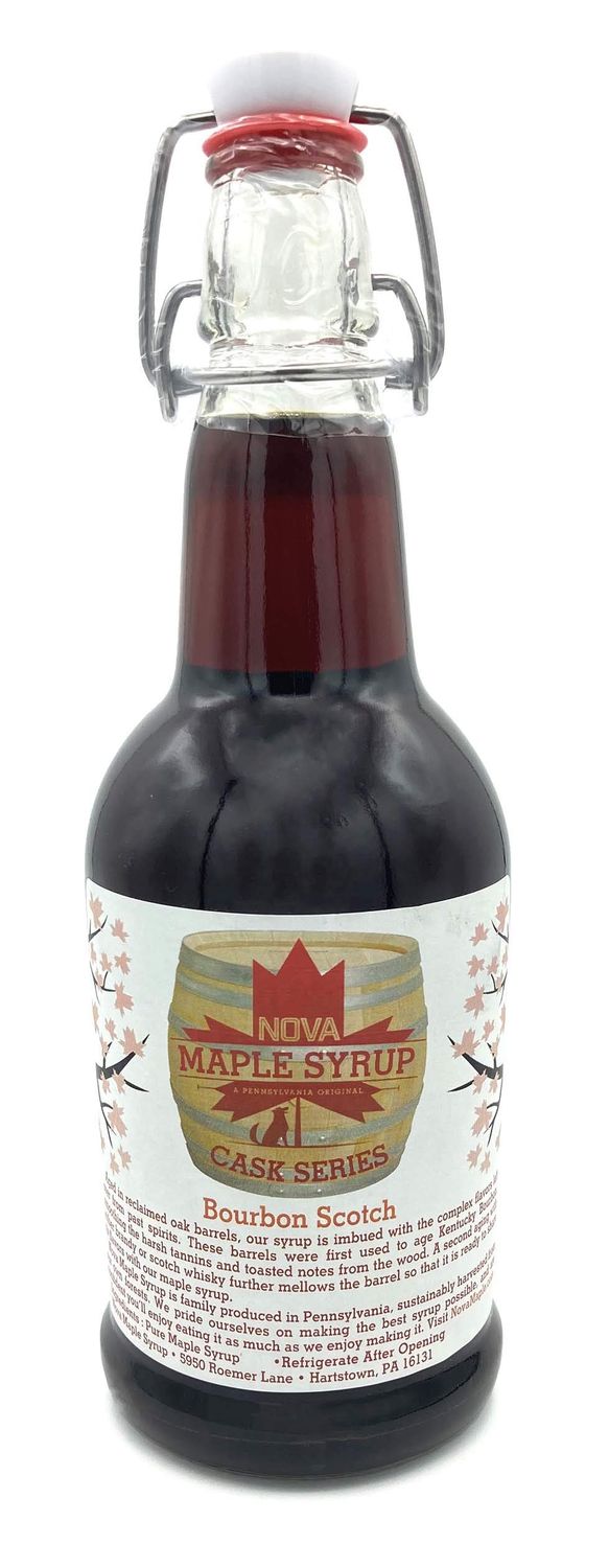 Bourbon Barrel Aged Nova Maple Syrup - Pint (16 Fl Oz) (Scotch Bourbon)