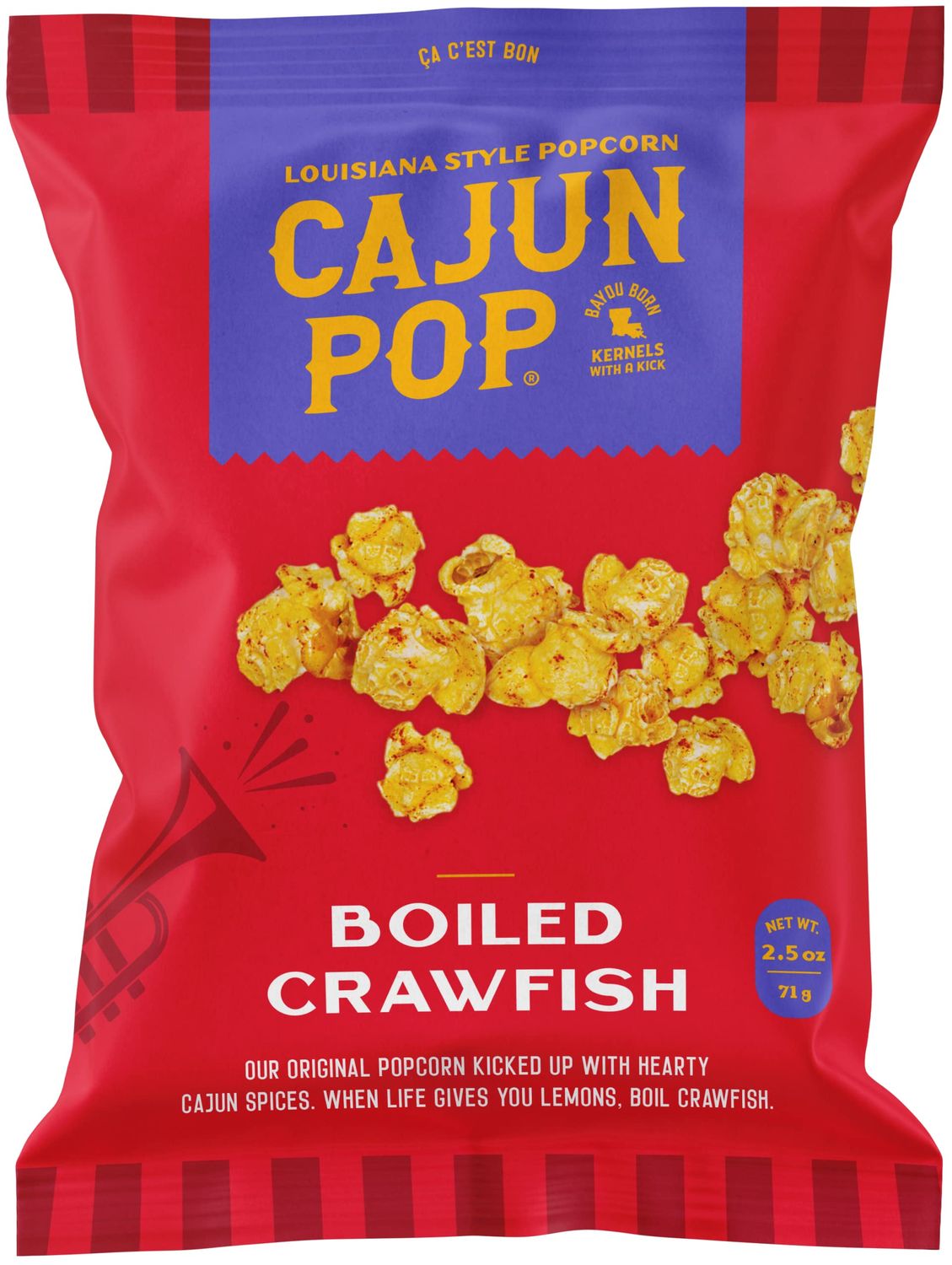 Cajun Pop Gourmet Popcorn Flavored Popcorn Already Popped Without Kernels Chocolate Drizzle, Birthday Popcorn &amp; Movie Night Sweet &amp; Spicy Snacks (Boiled Crawfish, Family Size - Single Bags)