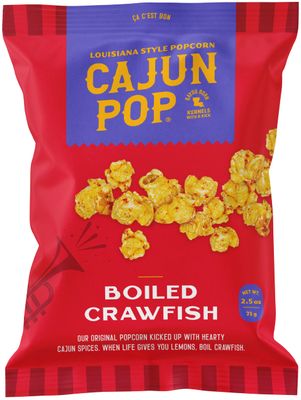 Cajun Pop Gourmet Popcorn Flavored Popcorn Already Popped Without Kernels Chocolate Drizzle, Birthday Popcorn &amp; Movie Night Sweet &amp; Spicy Snacks (Boiled Crawfish, Family Size - Single Bags)