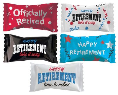 The Dreidel Company Happy Retirement Buttermints, Mint Candies, After Dinner Mints, Butter Mint Candy, Fat-Free, Individually Wrapped (55 Pieces)